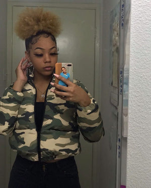 Discover the Perfect Blend of Style and Comfort: Army Green Camouflage Down Jacket